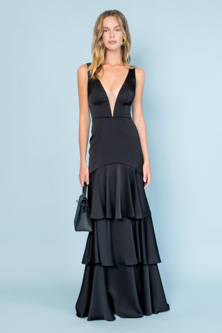 OLD MONEY GOWN IN BLACK