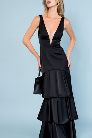 OLD MONEY GOWN IN BLACK