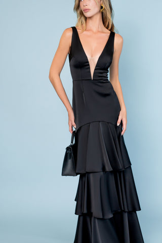 OLD MONEY GOWN IN BLACK